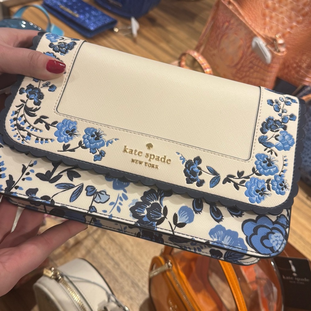 Rare Kate spade peacock floral blue cross body bag